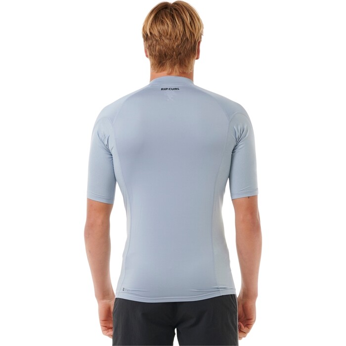 2024 Rip Curl Hombres Waves UPF Perf Chaleco De Lycra De Manga Corta 142MRV - Sparky Blue